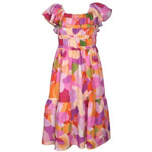 NEW Bonnie Jean Girls Size 7-16 Pink-multi Watercolor Maxi Dress